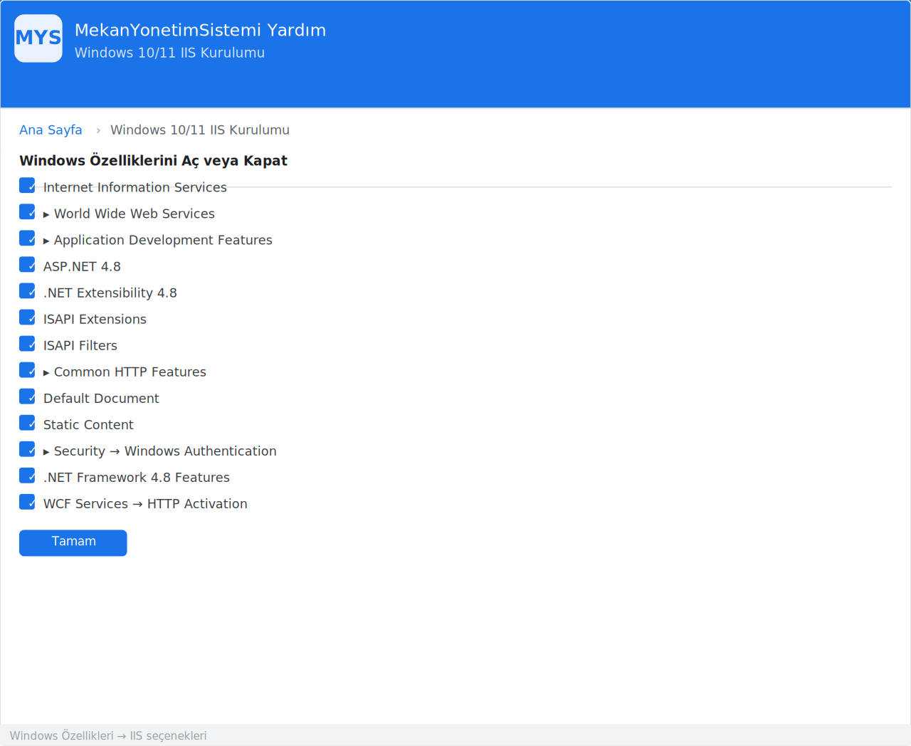 kurulum › iis-windows10